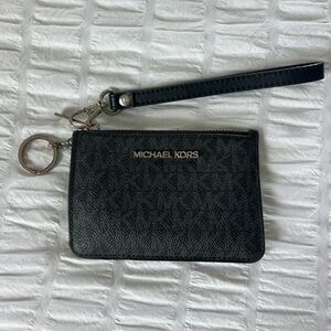 Michael Kors Black Leather Wristlet